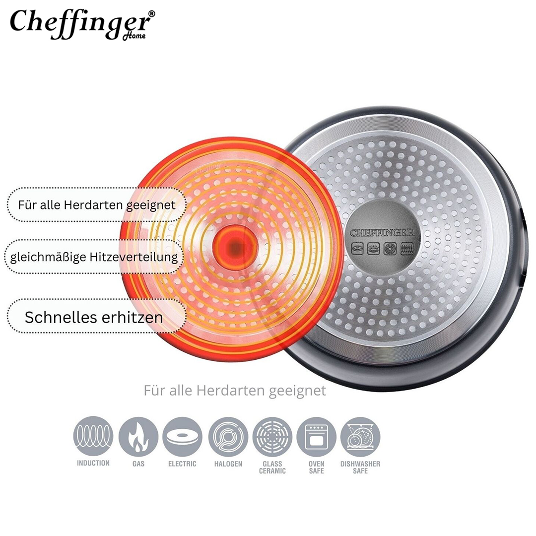 Cheffinger™ 10 darabos rozsdamentes acél serpenyő készlet